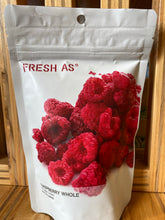 Package of freeze-dried whole Raspberries from New Zealand company Fresh As.